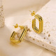 1 par de pendientes rectangulares de acero inoxidable estilo Simple estilo IG