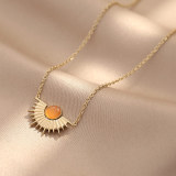 Collar de acero de titanio geométrico de estilo simple con incrustaciones de oro turquesa collares de acero inoxidable