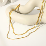 Collar retro chapado en oro de 18 quilates con revestimiento de acero inoxidable de color sólido