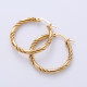 1 par de pendientes de aro de acero inoxidable estilo vintage The Answer Twist