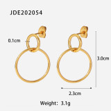 Pendientes colgantes de círculo geométrico chapado en oro de acero inoxidable 18K de nuevo estilo