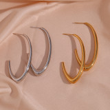 Pendientes para mujer chapados en oro de 18 quilates con revestimiento de acero inoxidable de color sólido de estilo simple