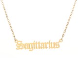Collar De Oro Virgo Con Colgante De Acero Inoxidable De 12 Constelaciones De Moda