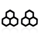 Pendientes huecos chapados en acero inoxidable con araña en forma de corazón de estilo Simple, 1 par