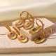 Pendientes redondos de acero inoxidable con incrustaciones de circón, estilo vintage, 1 par