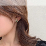 1 par de pendientes chapados en plata de acero inoxidable con diseño de flores de estilo vintage