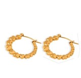 1 par de pendientes chapados en oro de 18 quilates de acero titanio con revestimiento de color sólido estilo informal simple