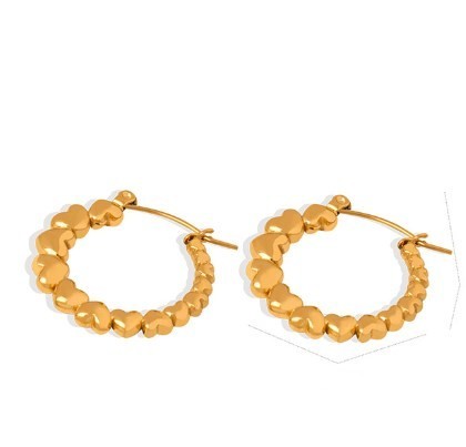 1 par de pendientes chapados en oro de 18 quilates de acero titanio con revestimiento de color sólido estilo informal simple