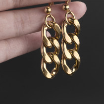 Pendientes colgantes de acero inoxidable con cadena de moda Pendientes de acero inoxidable chapados en oro