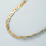 Collar Retro de cadena de hueso de serpiente de acero titanio de tres colores, joyería al por mayor