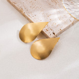 1 par de elegantes y lujosas gotas de agua en forma de corazón, Color sólido, chapado Irregular, pendientes de gota chapados en oro de 18K de acero inoxidable