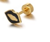 Pendientes con revestimiento de acero y titanio Fashion Lips, 1 pieza