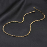 Collar chapado en oro de 18 quilates con revestimiento de acero inoxidable de color sólido cruzado de estilo simple estilo INS