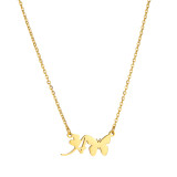 Collar chapado en oro de 18 quilates con revestimiento de acero inoxidable y mariposa de letra de estilo simple