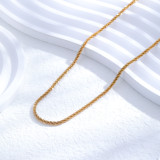 Estilo simple Estilo clásico Color sólido Chapado en acero de titanio Collar chapado en oro de 24 quilates