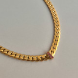 Collar chapado en oro de 18 quilates con incrustaciones de acero de titanio geométrico de estilo simple