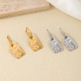 1 par de pendientes colgantes chapados en oro y plata de acero titanio chapado en pulido de rostro humano Estilo Vintage estilo IG