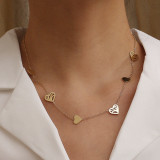 Collar de corazón simple de moda de oro de 14 quilates chapado en acero de titanio