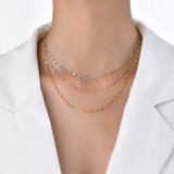 Collar chapado en oro de 18 quilates con revestimiento de acero inoxidable de color sólido de estilo simple