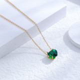 Estilo moderno Estilo clásico Redondo Forma de corazón Astas Revestimiento de acero de titanio Incrustación de circón Collar con colgante chapado en oro de 24 quilates Collar