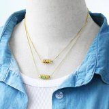 Collar chapado en cobre con ojo de diablo retro