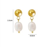 1 par Estilo simple Estilo clásico Chapado en color sólido Pendientes colgantes chapados en oro de acero titanio
