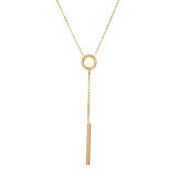 Collar con diseño de nicho de tira larga de acero de titanio, cadena de clavícula con borla femenina