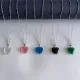 Collar con colgante de cadena de acero y titanio con ópalo en forma de corazón de estilo simple
