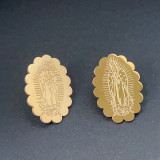 1 par de pendientes elegantes chapados en oro de 18 quilates de acero inoxidable con forma de corazón de estilo clásico para mujer