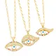 Collar con colgante chapado en oro de 18 quilates con incrustaciones de cobre y acero inoxidable con ojo del diablo de estilo moderno
