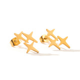 Pendientes pequeños geométricos de acero inoxidable, hebilla de oreja, Clip de oreja, venta al por mayor