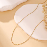 Estilo simple Estilo clásico Color sólido Chapado en acero inoxidable Collar chapado en oro