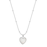 Collar con colgante de gema con incrustaciones de acero titanio en forma de corazón de estilo simple 1 pieza