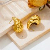 Pendientes chapados en oro de 18 quilates con incrustaciones de gotas de agua para mujer, 1 par