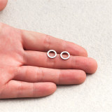 Pendientes redondos huecos simples de acero inoxidable al por mayor