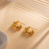 Pendientes con revestimiento de acero inoxidable Fashion Twist, 1 par
