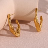 1 par de pendientes de aro chapados en oro de 18 quilates, estilo vintage, estilo simple, estilo clásico, irregulares
