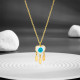 Collar con colgante de acero de titanio con forma de ojo de estilo simple