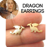 Pendientes simples de acero inoxidable con dragón al por mayor