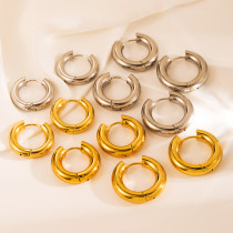 Pendientes de alta calidad chapados en oro de acero inoxidable con clip de oreja simple que combina con todo de estilo especial de moda