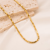 Collar chapado en oro con revestimiento de acero de titanio, geométrico, estilo vintage, 1 pieza