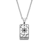Collar con colgante de acero inoxidable de Tarot de moda, 1 pieza