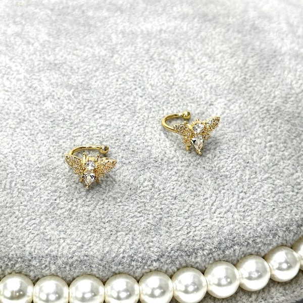 1 par de aretes de estilo vintage con incrustaciones de abeja, acero de titanio, piedras preciosas artificiales, diamantes de imitación artificiales