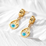 1 par de pendientes colgantes de acero inoxidable con ojo de estilo vintage