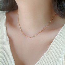 Collar chapado en oro de acero titanio geométrico de estilo simple