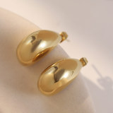 1 par de pendientes chapados en acero de titanio Lady Pea