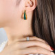 1 par de aretes chapados en oro de 18 quilates de acero de titanio con revestimiento esmaltado en forma de U de estilo clásico