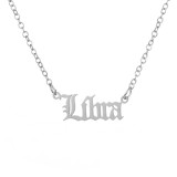 Collar De Oro Virgo Con Colgante De Acero Inoxidable De 12 Constelaciones De Moda