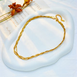 Collar chapado en oro de 18 quilates con revestimiento de acero de titanio geométrico estilo INS