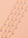 Collar de perlas de agua dulce de acero inoxidable de color sólido de estilo simple a granel